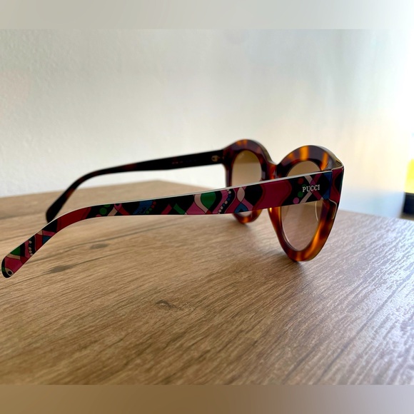 New! Emilio Pucci EP 98 52F 51 23 140*2 Tortoise Shell Pucci Print Sunglasses main image 4